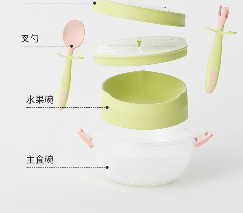 婴儿餐具套装宝宝辅食碗多功能零食碗外出野餐便携防摔儿童星球碗详情4
