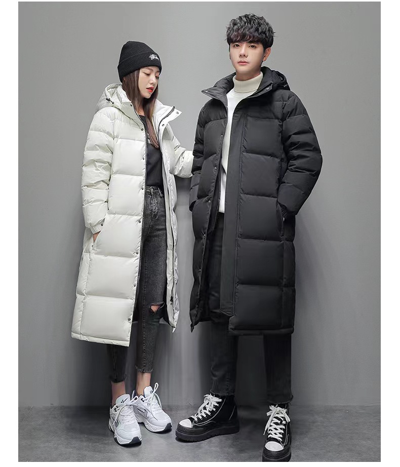 厂家直批男士长款女士长款过膝加厚中戏校服白鸭绒羽绒服款学生潮详情1