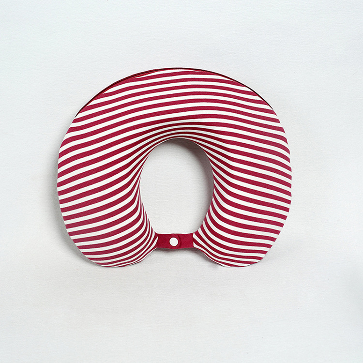 Wholesale of striped buckle U-shaped pillows, memory foam nap pillows, slow rebound sleep pillows, cervical spine protection U-shaped travel pillows pic 11