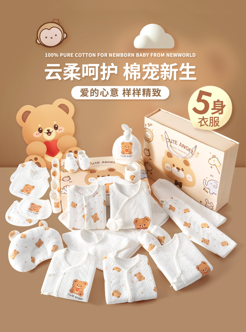 初生婴儿衣服礼盒宝宝秋冬用品大全新生儿高档满月见面礼物详情2