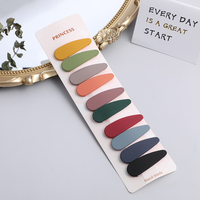 Korean version hair clip set, matte Morandi color one-piece clip, female Instagram influencer BB clip, teenage bangs clip wholesale pic 6
