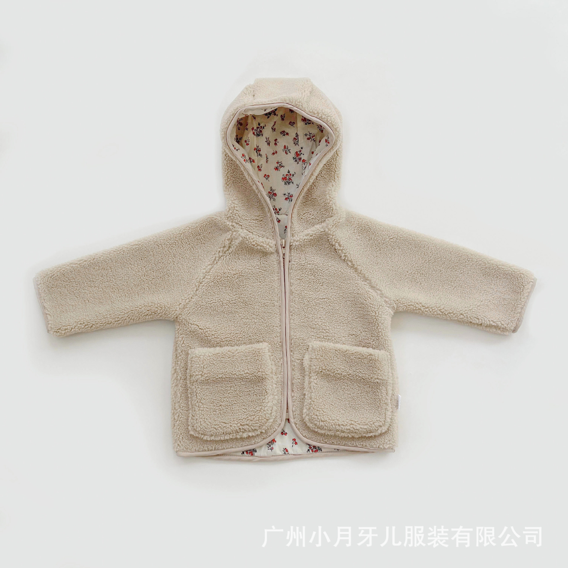 MiniCowMother cute floral imitation lambskin one-piece coat for boys, girls and children, solid-colored cotton coat for children pic 12