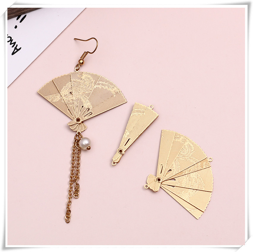 Phoenix openable fan-shaped earrings accessory, retro Chinese style and trend jewelry accessory, cross-border popular ear accessory matching pic 7