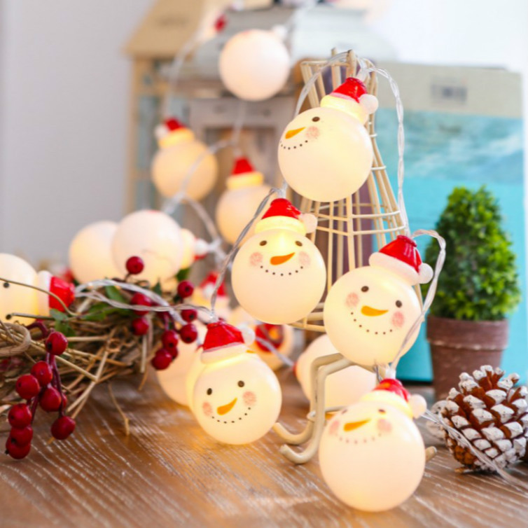 Cross-border best-selling led Christmas snowman light string, Santa Claus festival small colorful lights, girlish heart decoration string lights pic 8