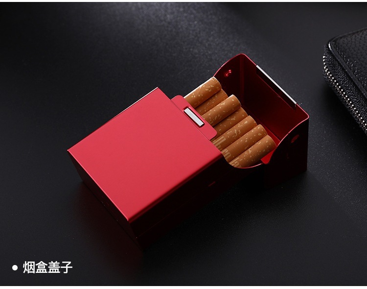 The magnetic flap aluminum cigarette box is pressure-resistant, moisture-proof, portable and can hold a whole pack of cigarettes. It can be placed in a personalized laser 20-cigarette box pic 24