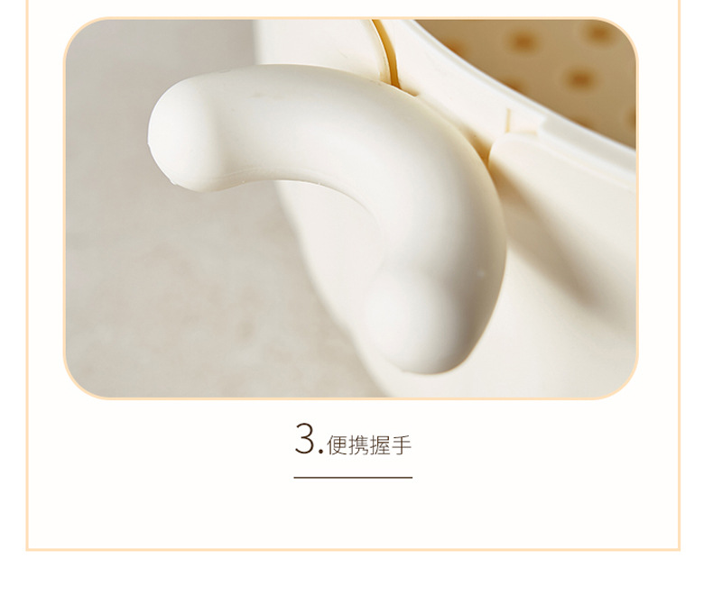 New round double-layer fruit and vegetable basket, household draining basket, kitchen thickened fruit storage, blue washing vegetable basket pic 10