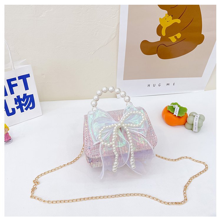 可爱女童斜挎包小香风时尚儿童手提斜背包包公主淑女珍珠包单肩包详情114