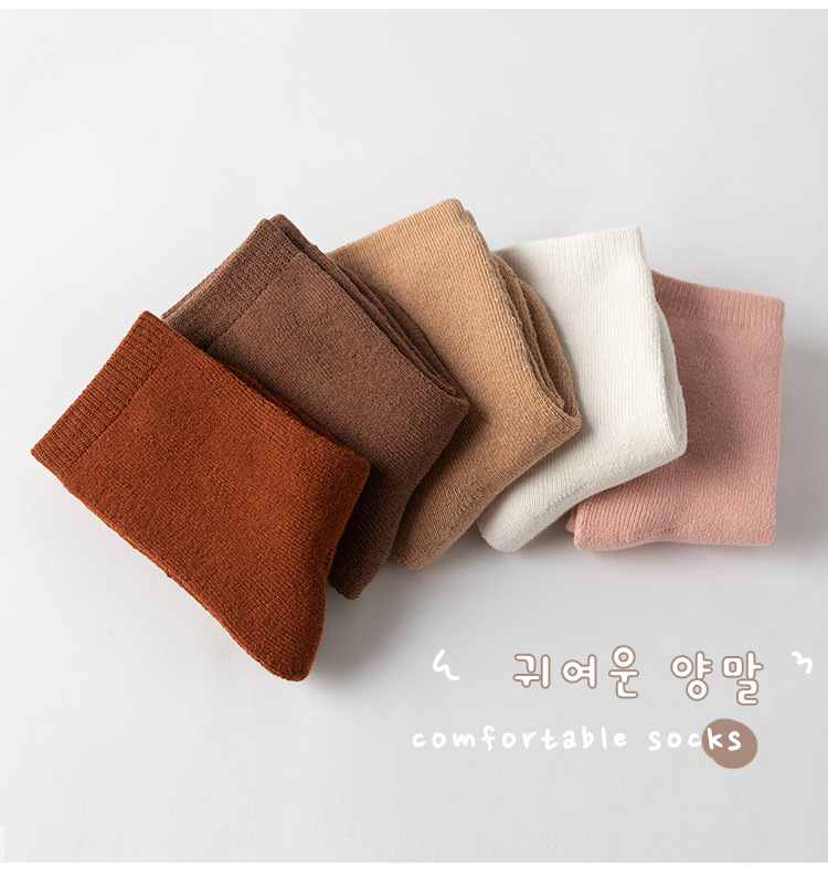 22冬季纯色宝宝棉袜小童加厚保暖毛巾短袜A类加弹男女童毛圈棉袜详情9