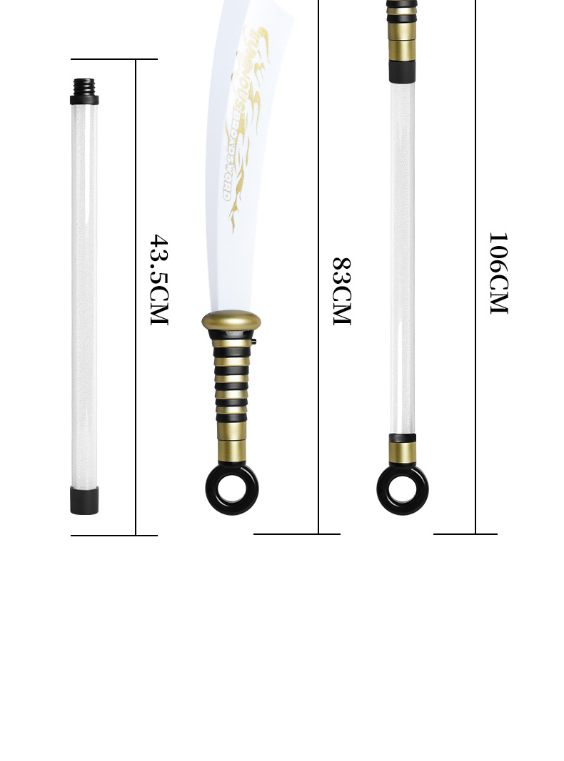 Laser knife, luminous toy, plastic flashing broadsword, seven-color sound and light assembly sword pic 14