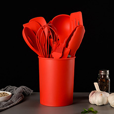 新款硅胶木柄厨具12件套装烹饪煎铲勺密更汤勺刮刀油刷粉抓打蛋器详情2