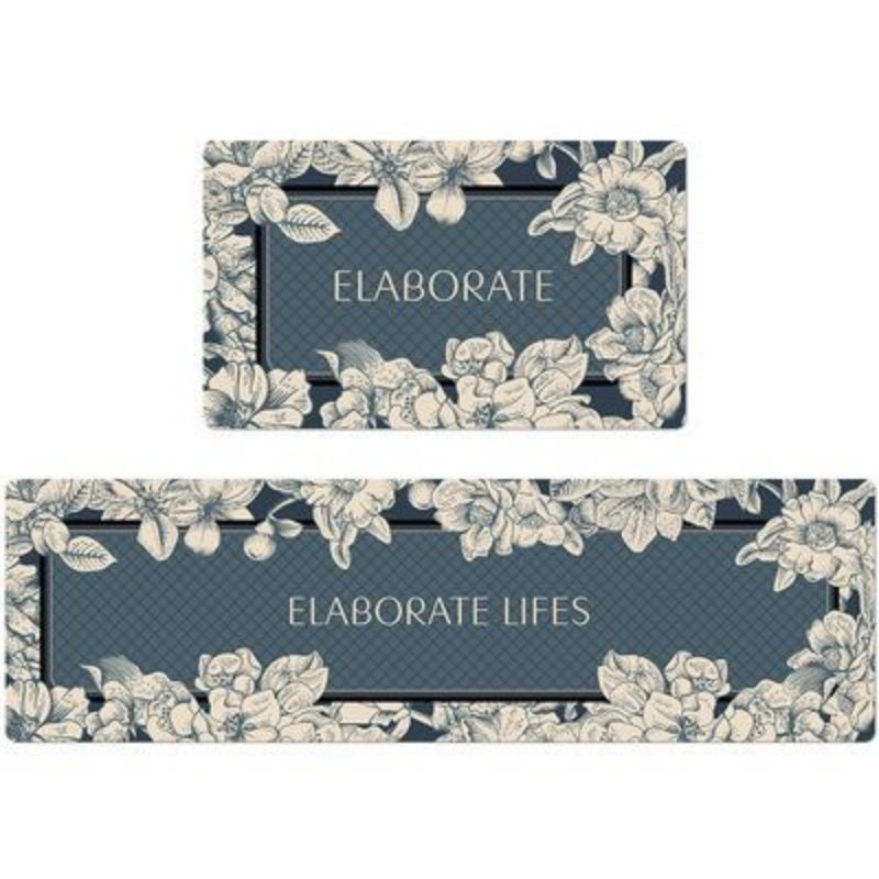 French light luxury leather washable carpet, cut-out for home use, kitchen dirt-resistant floor mat, sketch printed pvc floor mat pic 21