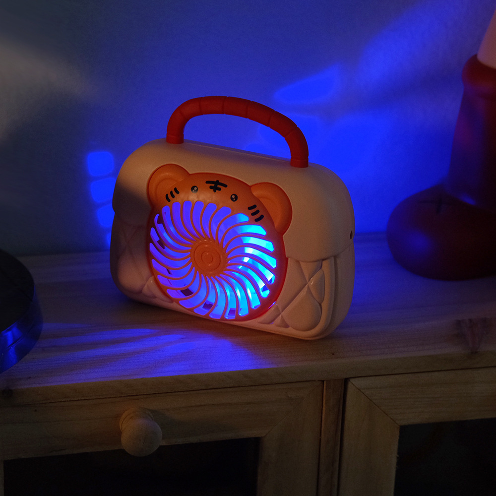 2022新款创意手提包风扇卡通老虎七彩夜灯相机风扇USB充电桌面照相机风扇详情16