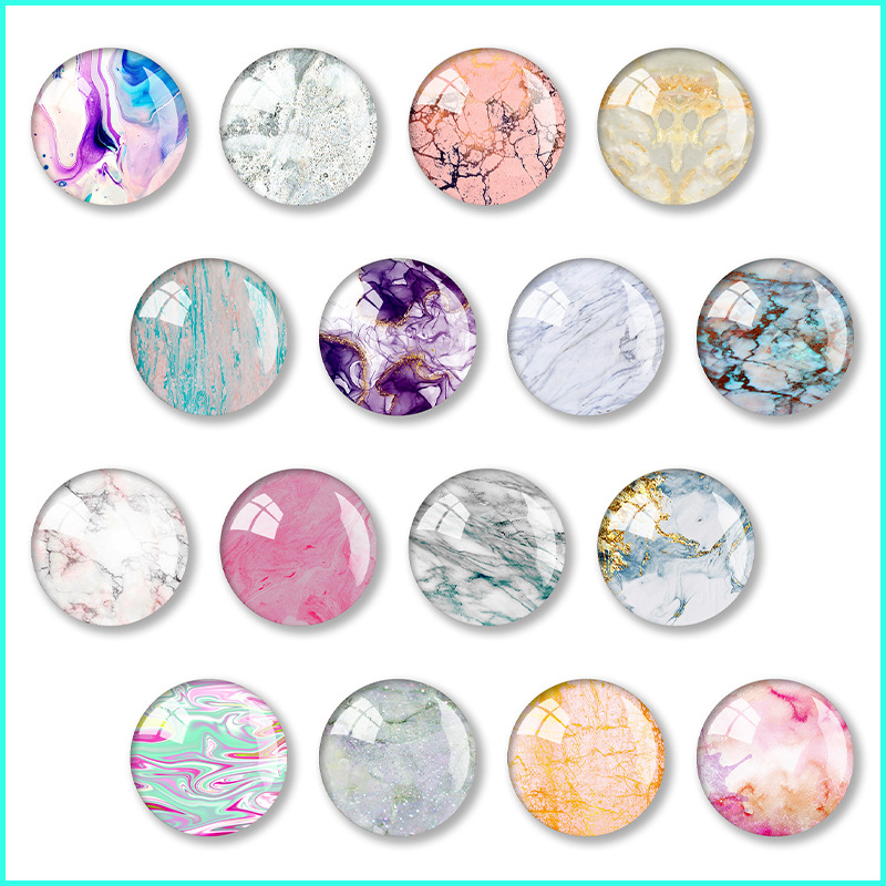 Nueva llegada al por mayor marble glass frigo stickers redondos creativo personalizado cristal imanes manga pintura al óleo magnetic stickers pic 2