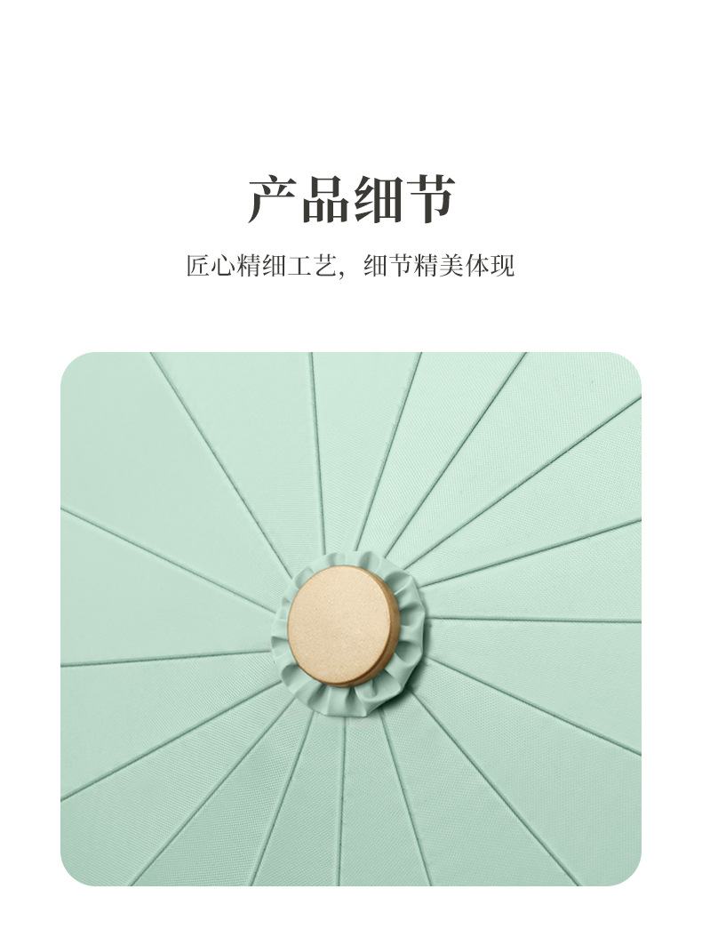三折16骨雨伞手开晴雨伞实木手柄遮阳伞彩胶防晒太阳伞详情13