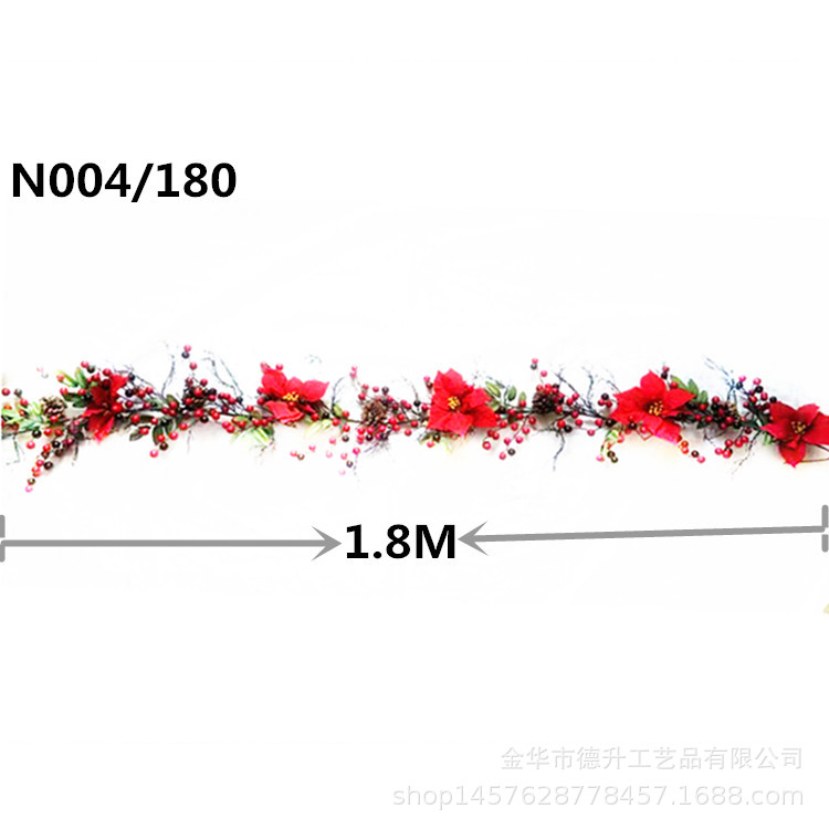 Desheng Factory supplies hotel and shopping mall scene decoration, Christmas hanging ornaments, decorative items, red fruits, Christmas flowers and rattan DIY pic 3
