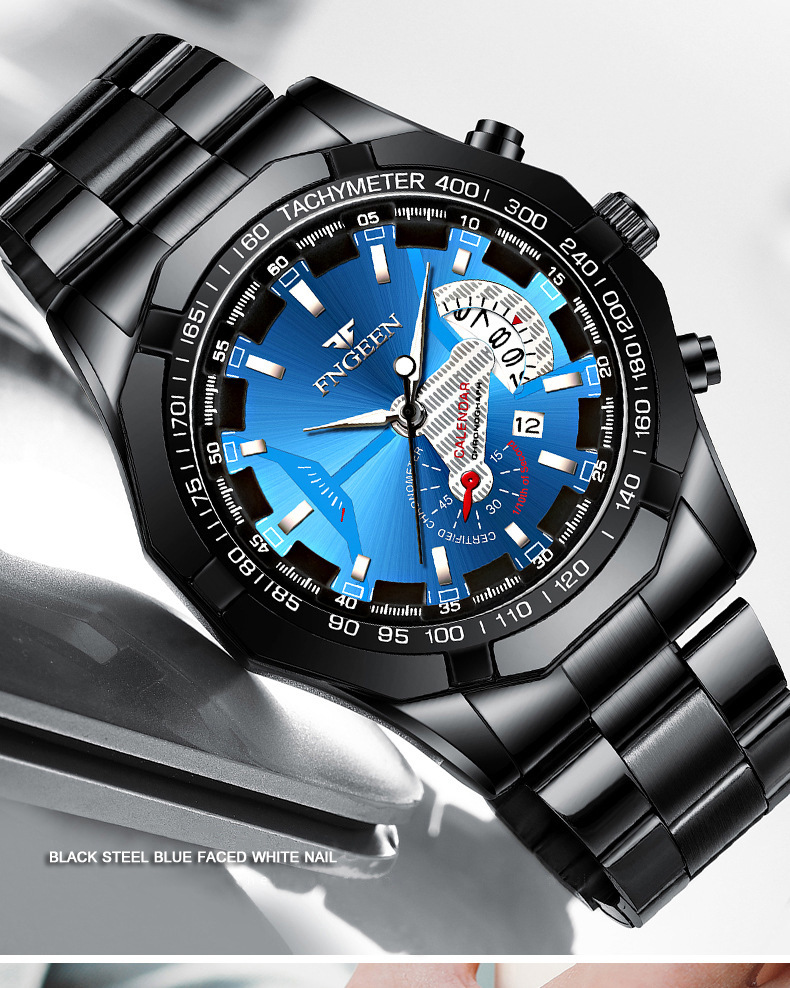 Fenzun waterproof non-mechanical watch, large dial watch, super large new calendar cross-border Shopee watch, creative technology pic 51
