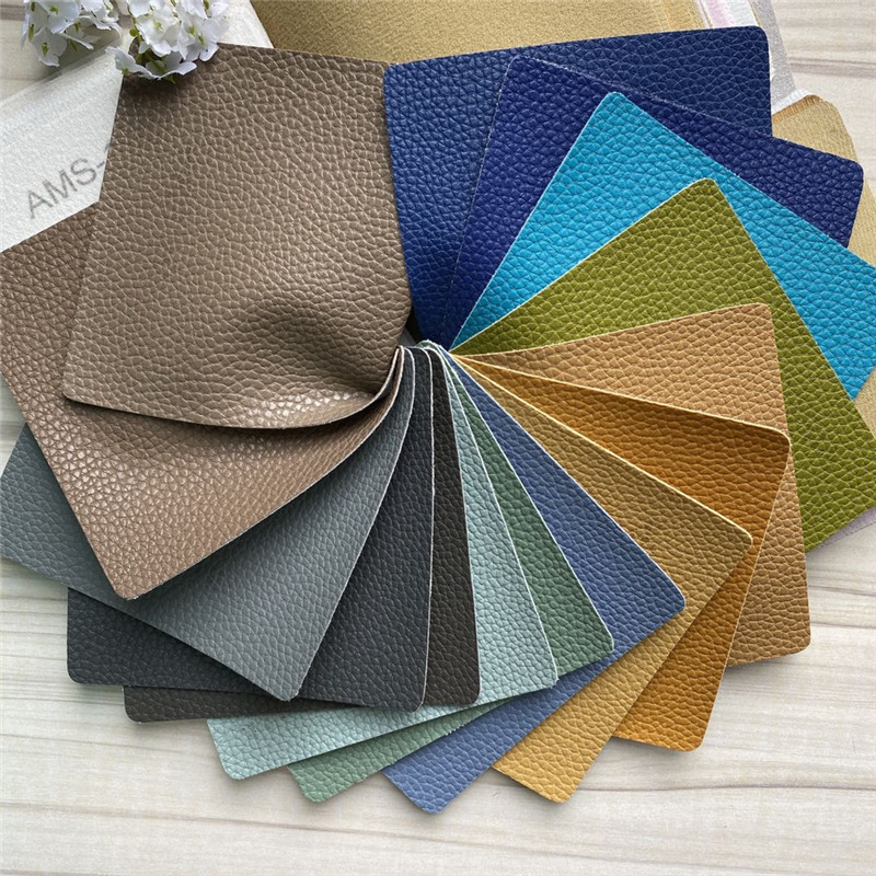 AMS large litchi pattern PVC artificial leather sofa furniture, car seats, soft and hard packaging, background wall decorative leather fabric pic 5