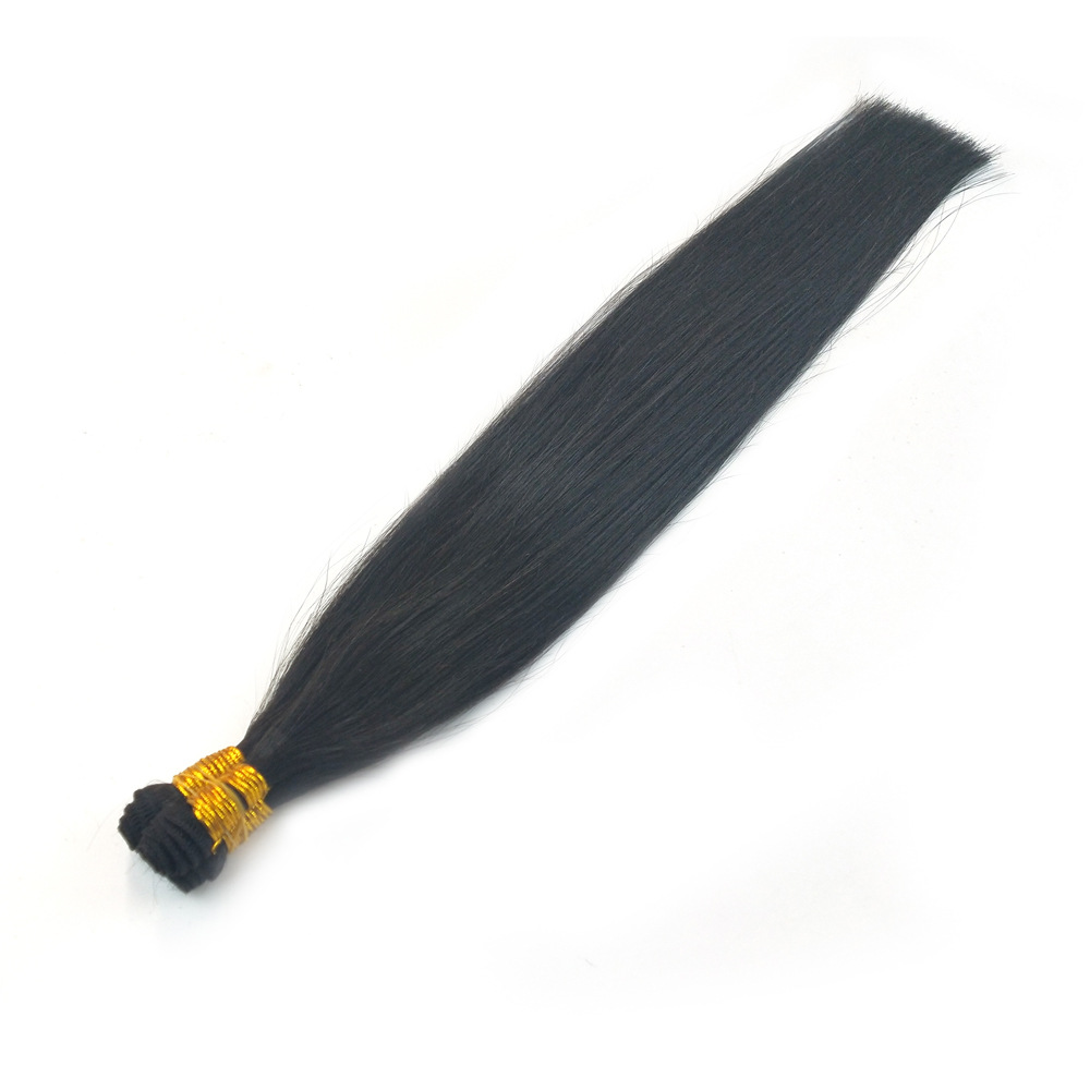 European and American product hand-tied Weft hair curtain, all real person hair pure hand-tied upside-down hair curtain pic 8
