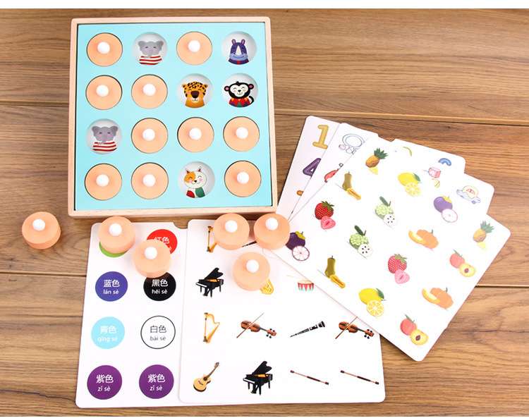 Wooden box memory chess toys for 3-year-old children, brain and intelligence development, logical thinking training, tabletop game, cross-border pic 16