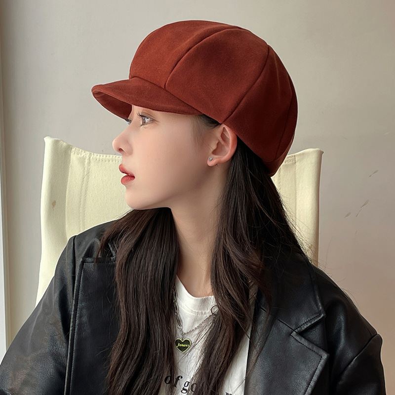 Otoño-invierno 2022 gorra de octagón niño japonés artes y artes sombrero de periódico versátil Señora Inglesa lengua de pato pintor boina pic 27