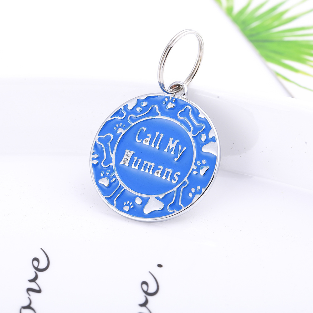 Cross-border in-stock fashionable metal pendant, anti-loss round dog tag, pet identity tag, laser-engraved nameplate pendant pic 5
