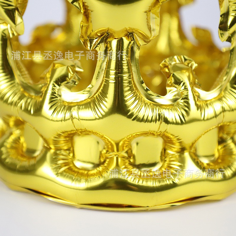 跨境新款热销皇冠头箍金色银色玫瑰金铝膜气球日派对装饰布置详情9