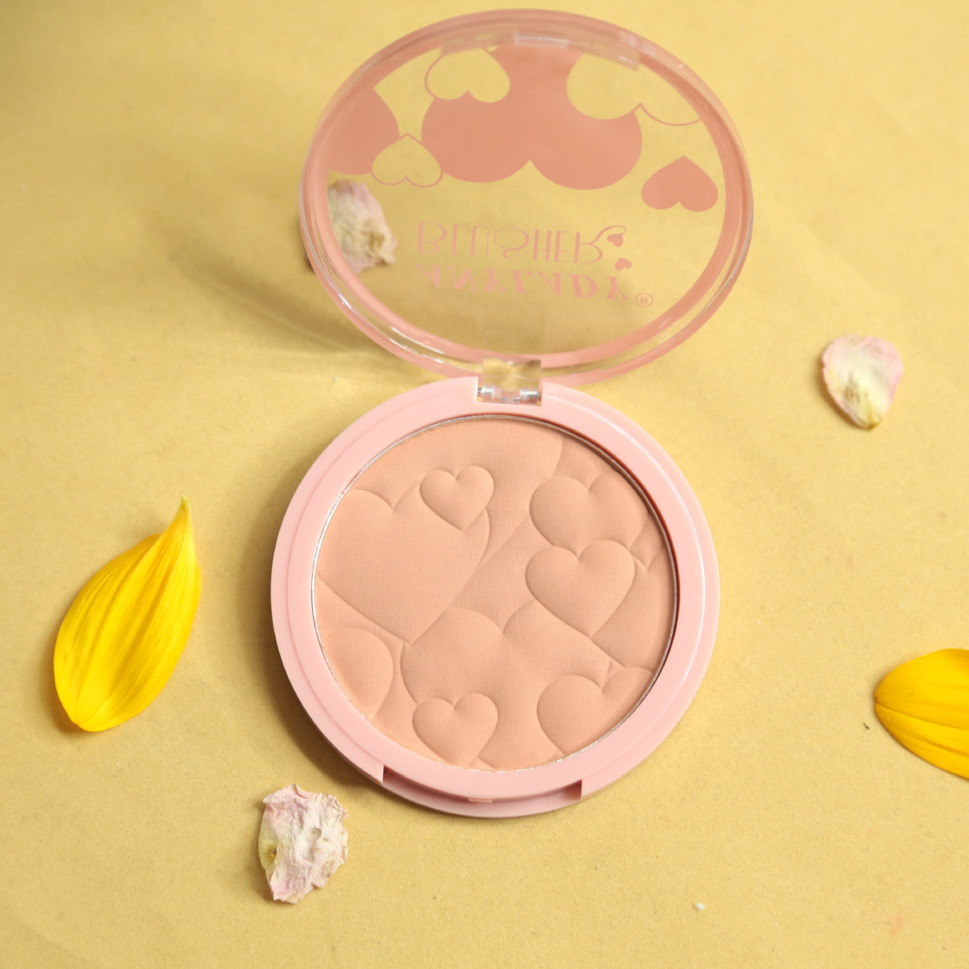 anylady化妆品少女腮红品牌爱心花纹气垫脸部化妆品哑光腮红详情8