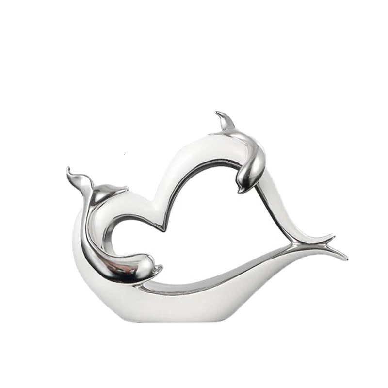 Chinagoods Ceramic Ornaments European minimalist dolphin home Ceramic Ornaments Marine animals hotel living room table handicrafts decorative items pic 7