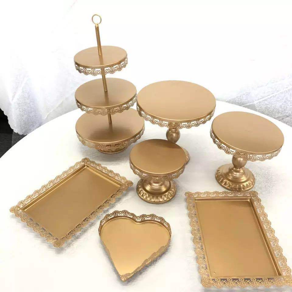 European-style iron cake stand set, wedding banquet dessert and pastry display, birthday dinner creative multi-layer plating pic 1