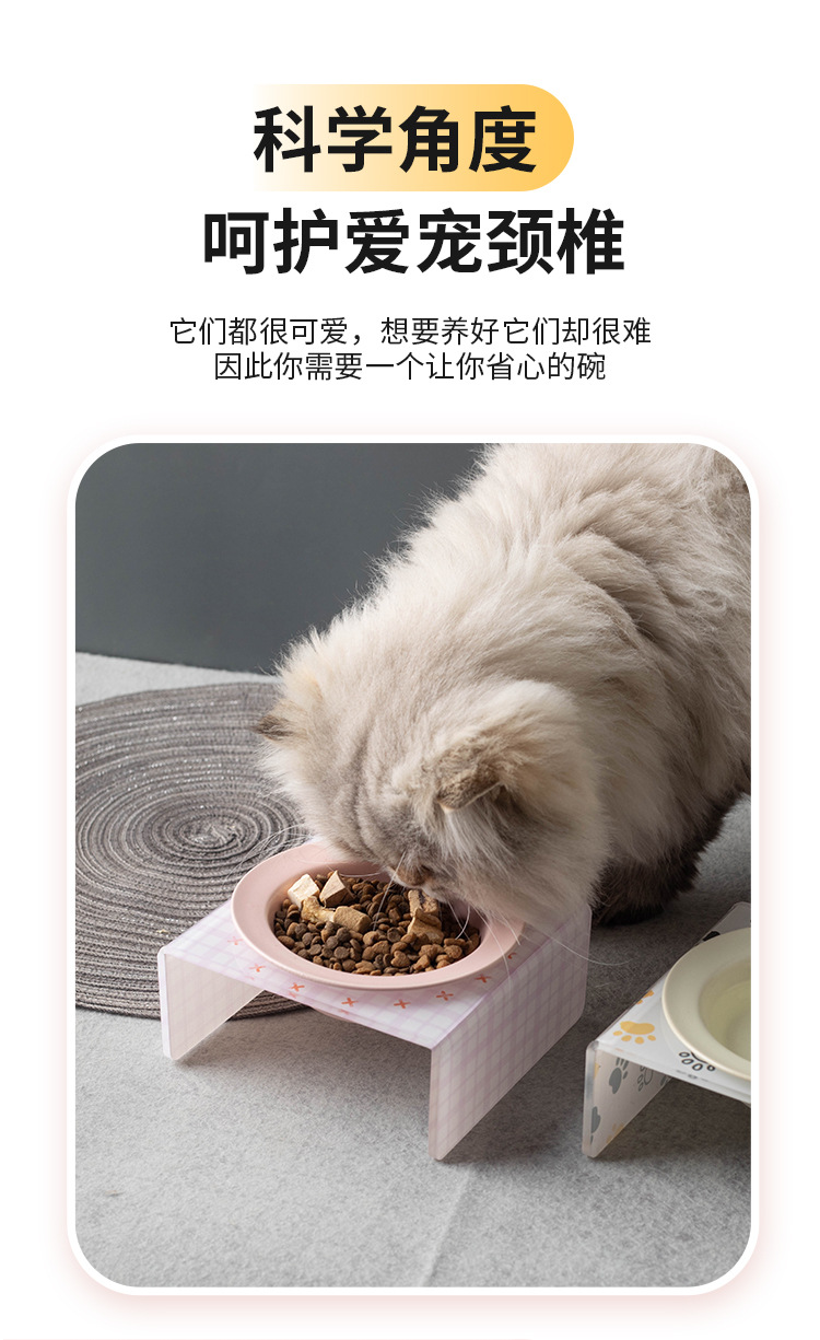 Korean acrylic cat and dog bowl stand, pet dining table, cartoon colorful cat and dog bowls, bd pet bowls, flying saucer bowls pic 5