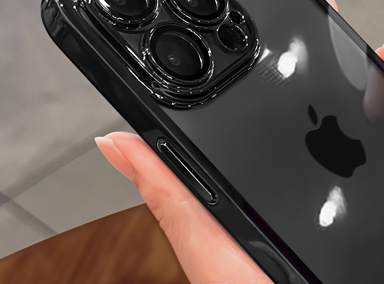 With lens film, suitable for iPhone16ProMAX phone case, electroplated soft shell, Apple 16E transparent full package, shockproof pic 50