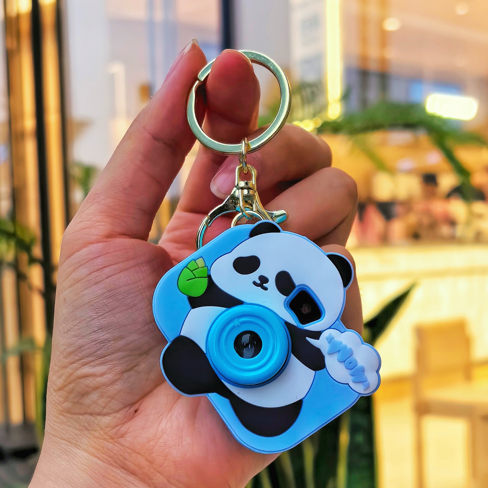 卡通熊猫相机钥匙扣迷你投影机创意小礼品学生包包挂件小礼品批发详情7