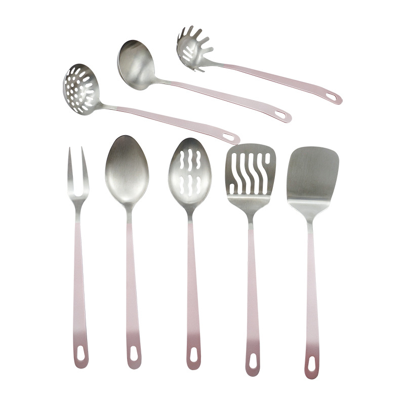 Stainless steel kitchenware set, kitchen utensils, cooking spoons, spatulas, strainers, soup spoons, rice spoons, eight-piece set, gift kitchenware pic 2