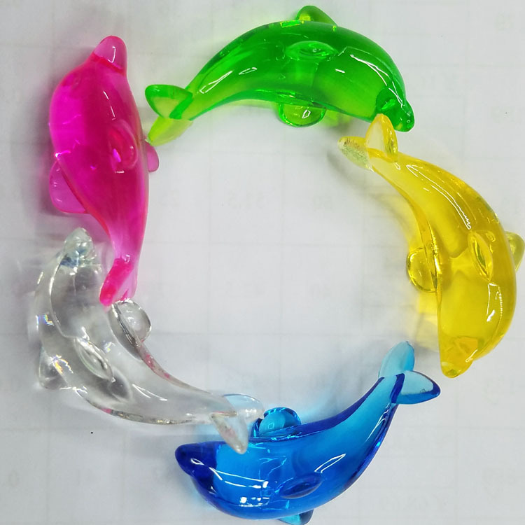 Wholesale of heart dolphin fish plastic beads, acrylic stone ice cubes, Baojie Aquarium decorations in multiple colors and styles pic 5
