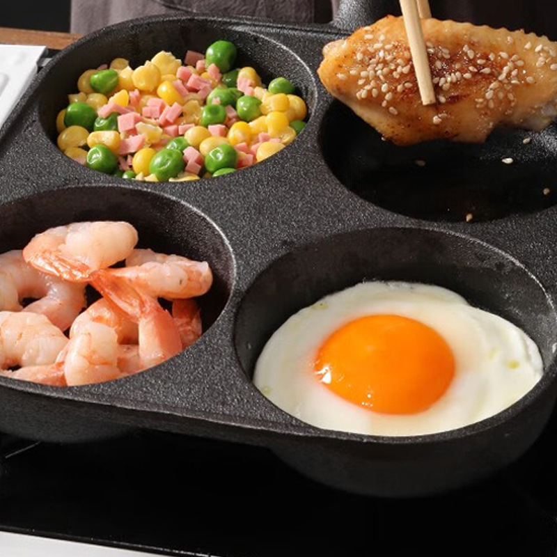 love cooking Supor Egg Frying Pan Cast Iron Uncoated Multi-functional Breakfast Pan Mini Pan Steak Frying Pan Home Egg Burger Deep Fryer pic 13
