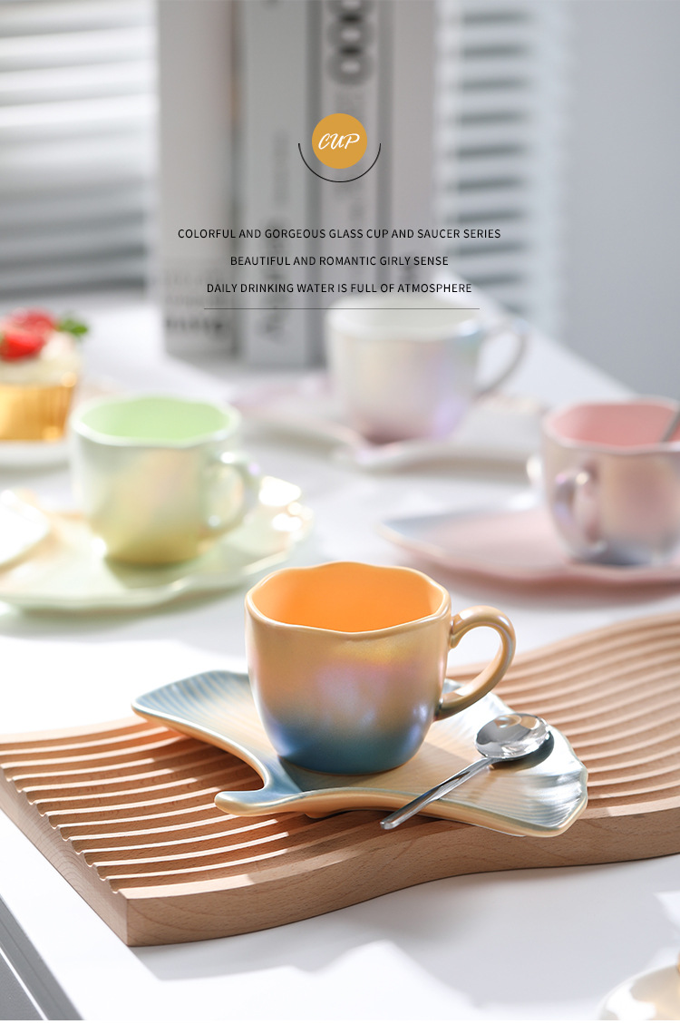 珠光釉咖啡杯炫彩海洋风格杯子渐变情侣马克杯商务礼品水杯详情1