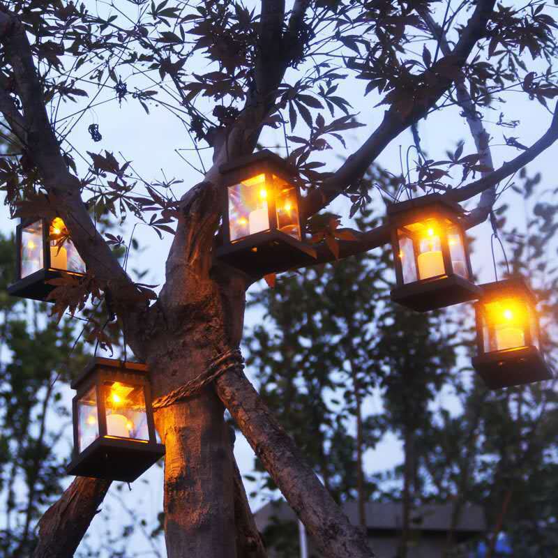 Cross-border solar retro palace lanterns, atmosphere landscape garden, outdoor wall-hung courtyard, star candles, wind lamps pic 10
