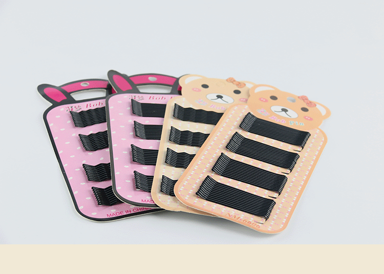 Korean-style pure black straight clip with small hair pins, Korean-style retro metal straight clip, Korean-style simple side clip pic 8