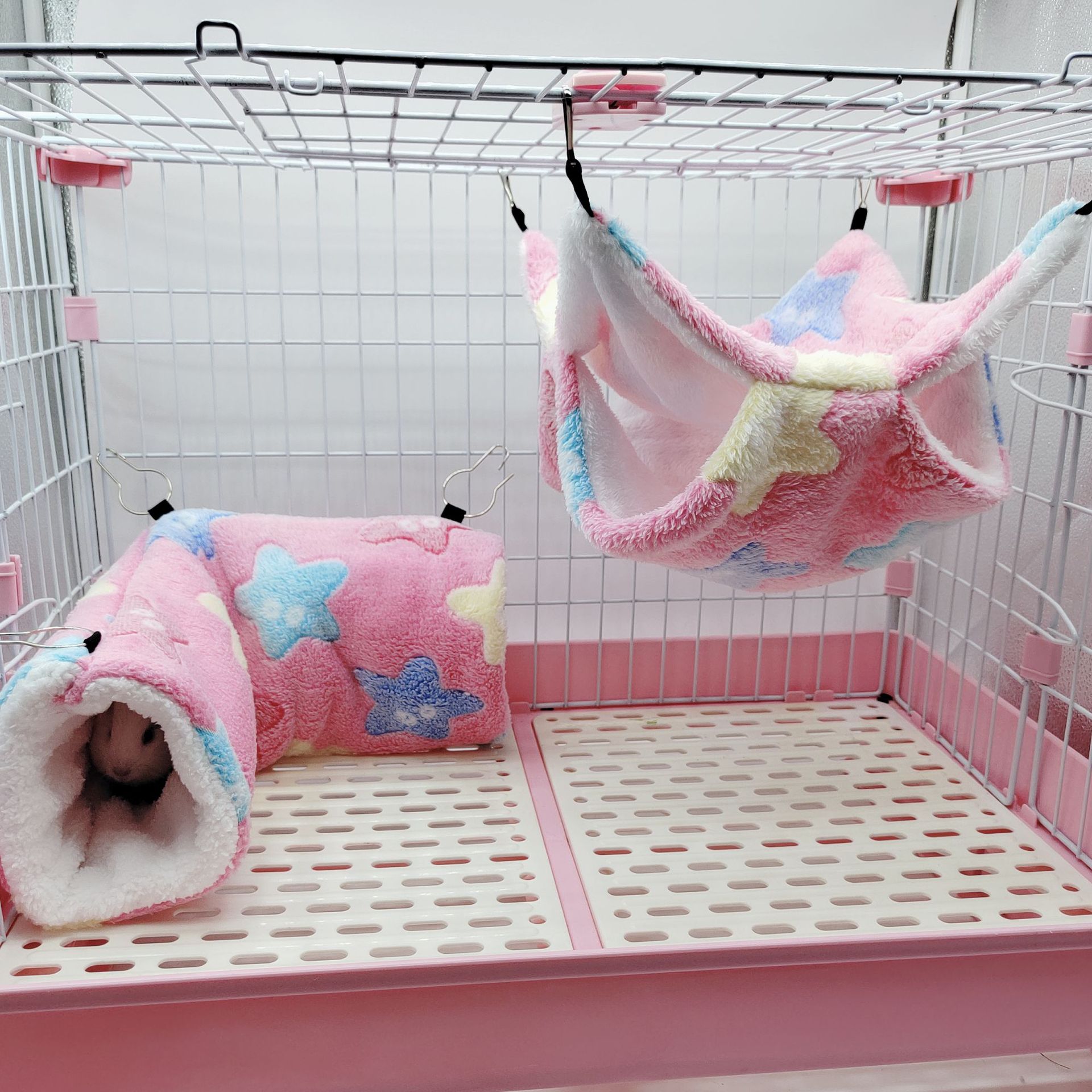 蜜袋鼯保暖双层夹层吊床小宠吊床悬挂式松鼠睡袋宠物用品仓鼠吊床详情39