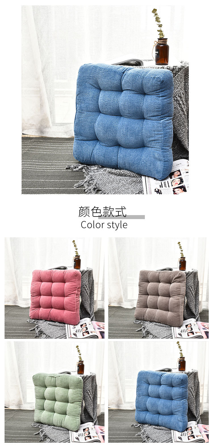 Japanese-style cartoon square cotton and linen tatami square cushion, thickened office and student chair cushion, linen pic 20