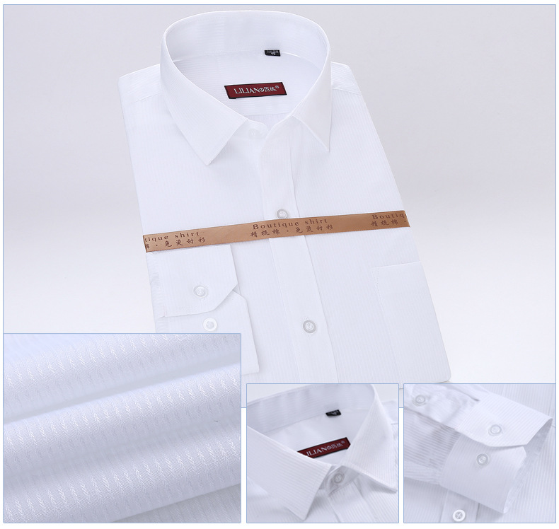Primavera 2024 camisas blancas de manga larga para hombres modelo de color sólido juventud slim fit negocios ropa de trabajo sin plancha ropa de trabajo para hombres pic 17