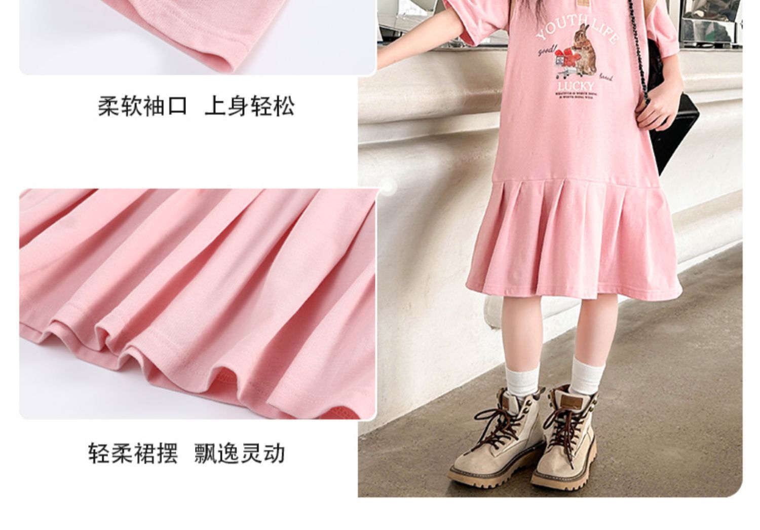 女童连衣裙夏装2023新款洋气儿童夏天polo短袖裙女大童夏季裙子潮详情6
