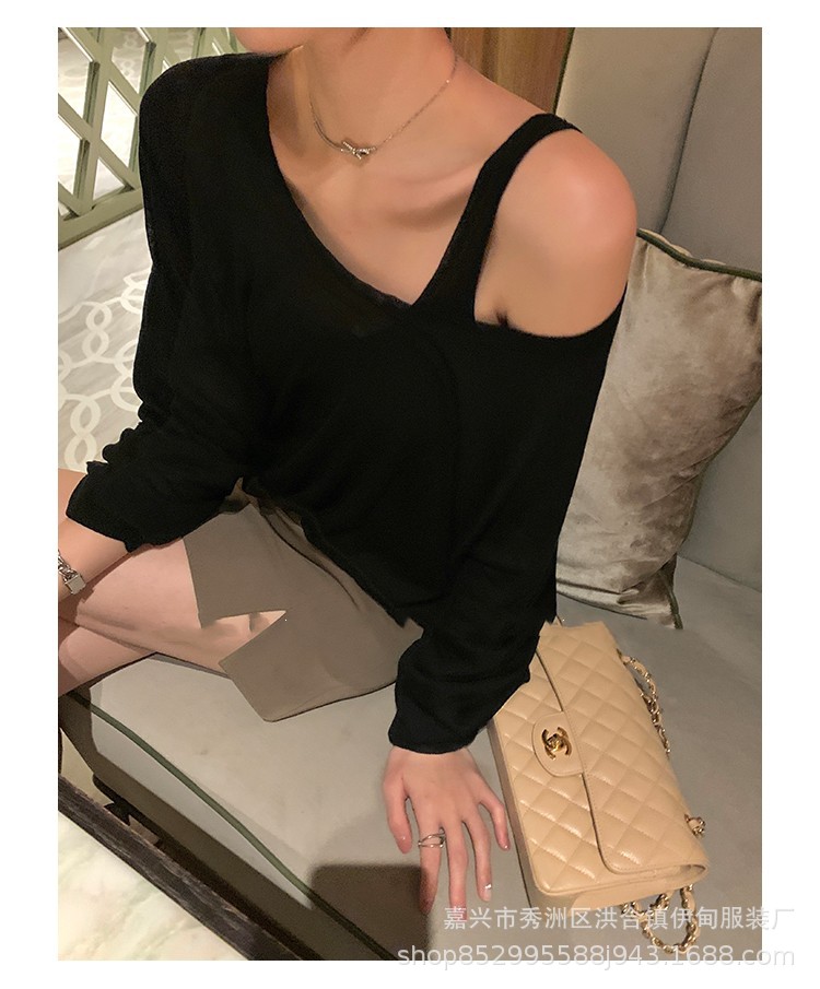 A two-piece set of woolen sun protection long-sleeved knitted top and vest for women in Spring/Summer 2024, featuring a thin, loose and casual cardigan T-shirt pic 17