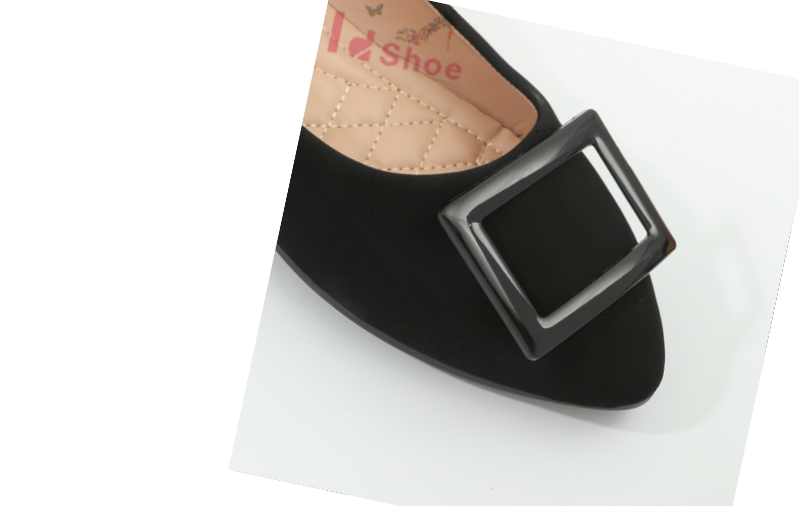 2022新款尖头浅口方扣平底单鞋简约百搭工作鞋通勤广州女鞋工艺鞋详情7