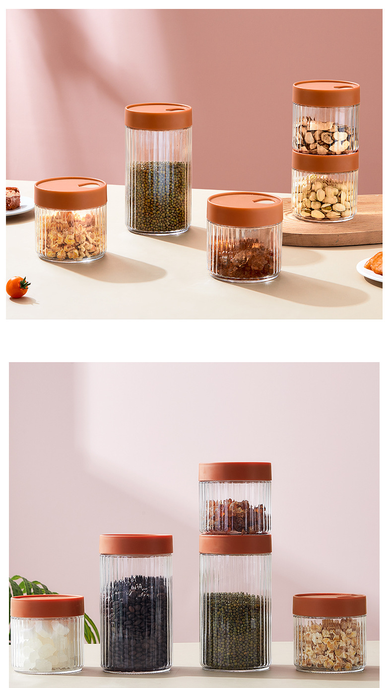 Tarros de vidrio cocina transparente leche en polvo latas de almacenamiento regalos para el hogar supermercado snacks secos grano multigrano caja de almacenamiento pic 11