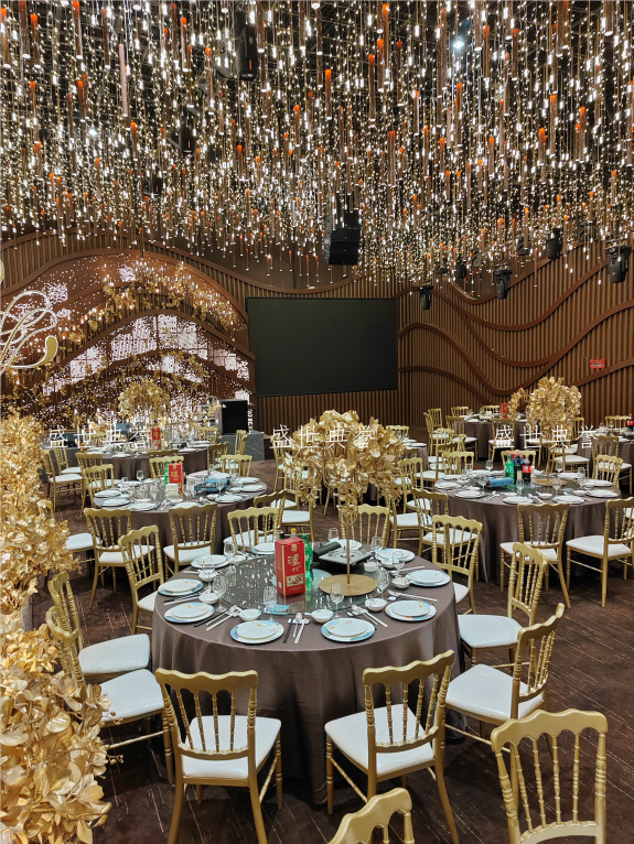 Hangzhou Banquet Center dining tables and chairs Hotel theme wedding bamboo joint chairs, European-style wedding castle chairs, wedding banquet folding chairs pic 8