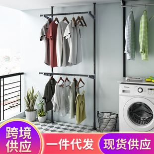 厂家供应顶天立地衣架可移动简易衣帽架家用落地式伸缩晾衣架详情7