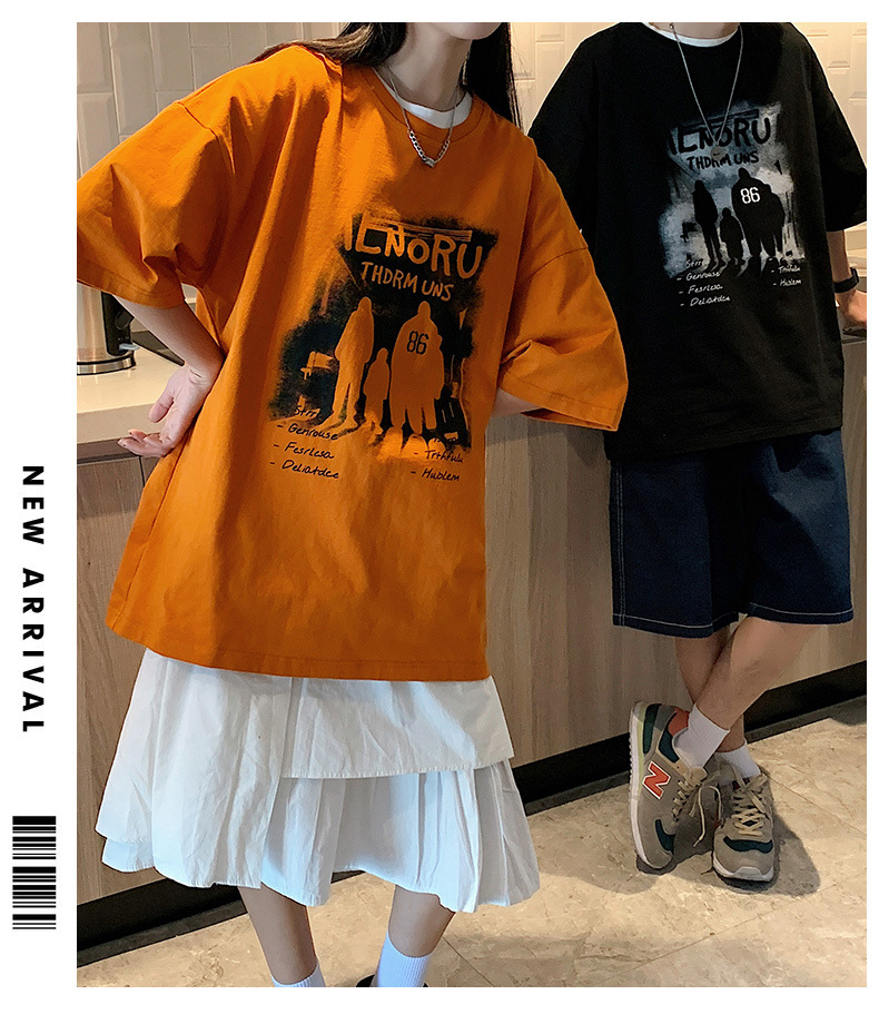 短袖t恤男夏季2025新款潮流半袖男款上衣宽松潮牌情侣五分袖衣服详情6