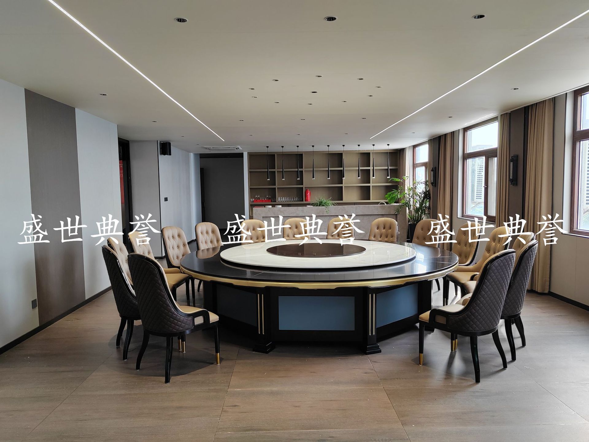 Solid wood dining tables and chairs for Changsha International Hotel, light luxury dining chairs for seafood restaurant private rooms, and white wax wood chairs for company clubs pic 9