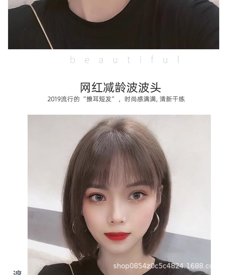 Wig for women, long straight hair, full head cover style, real hair strands, real hair, collarbone, full real, natural, round face, wavy, in stock pic 16